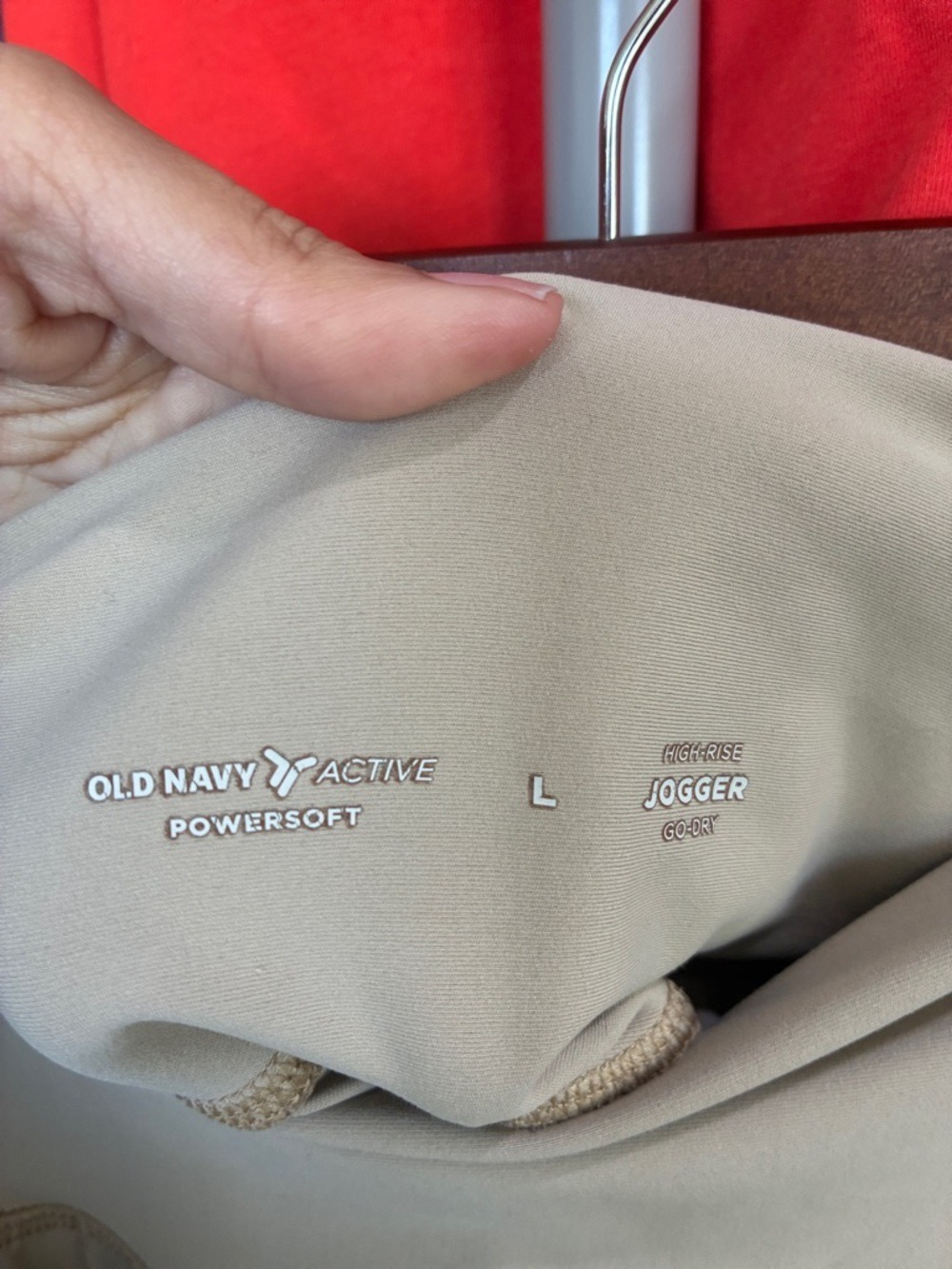 Old Navy Beige High-Rise Cargo Joggers - Picture 3 of 6